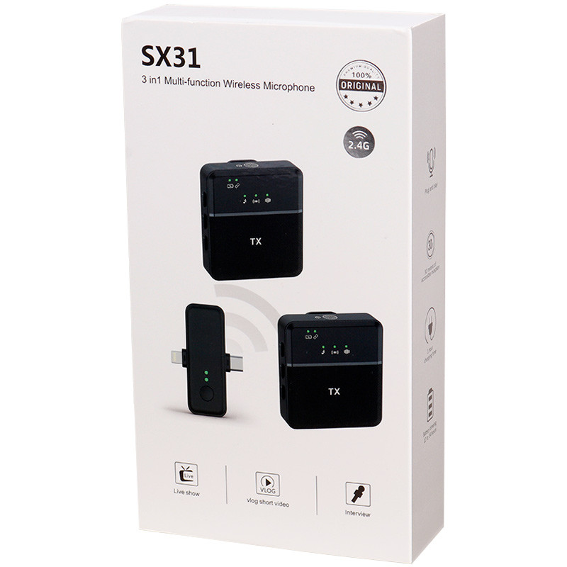 میکروفون یقه ای بی سیم دوتایی SX31 - Image 3