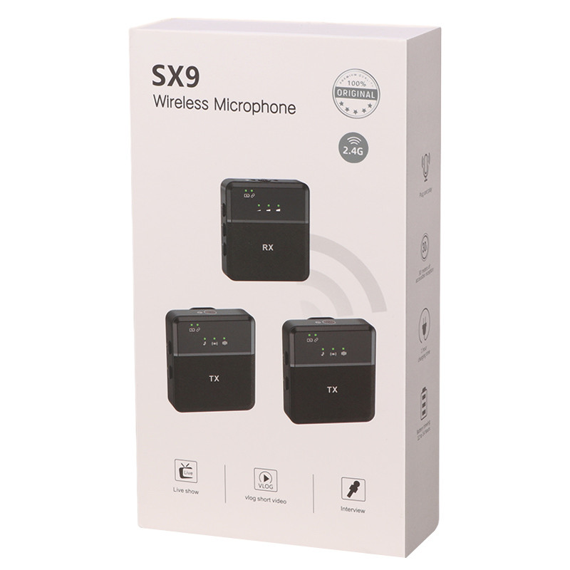 میکروفون یقه ای بی سیم دوتایی SX9 - Image 3