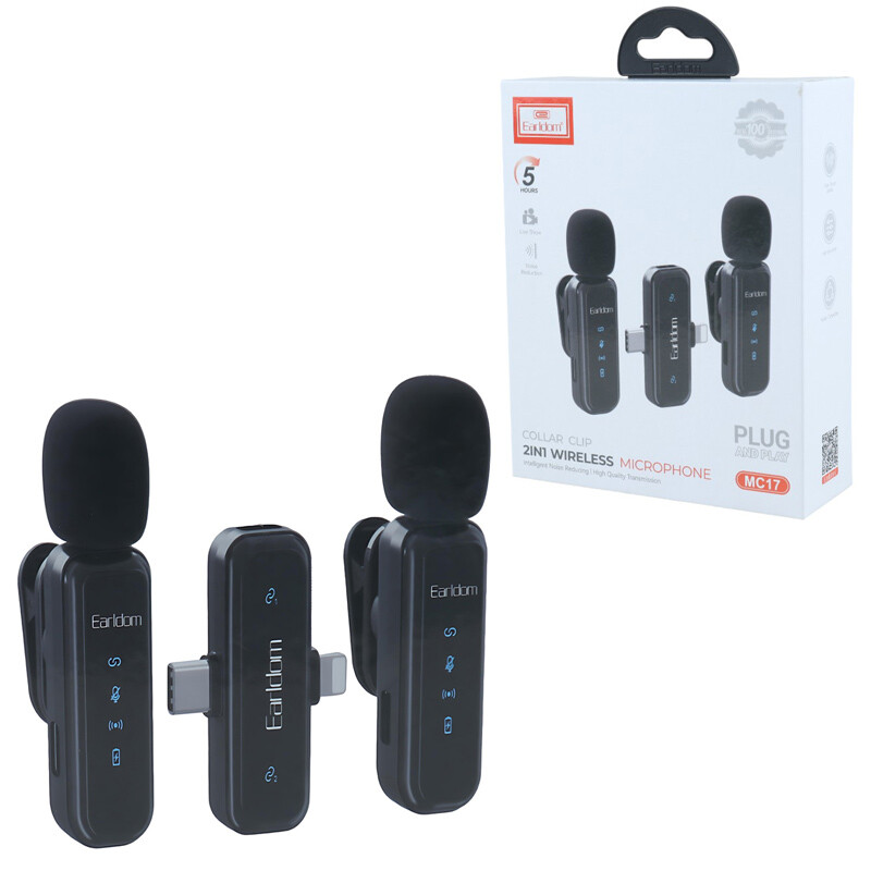 میکروفون یقه ای بی سیم Earldom ET-MC17 Type-C / Lightning