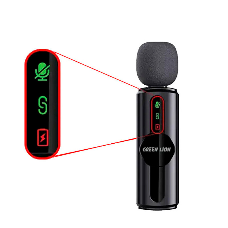 میکروفون یقه ای بی سیم Green Lion GM-80X Type-C/Lightning/3.5mm - Image 3