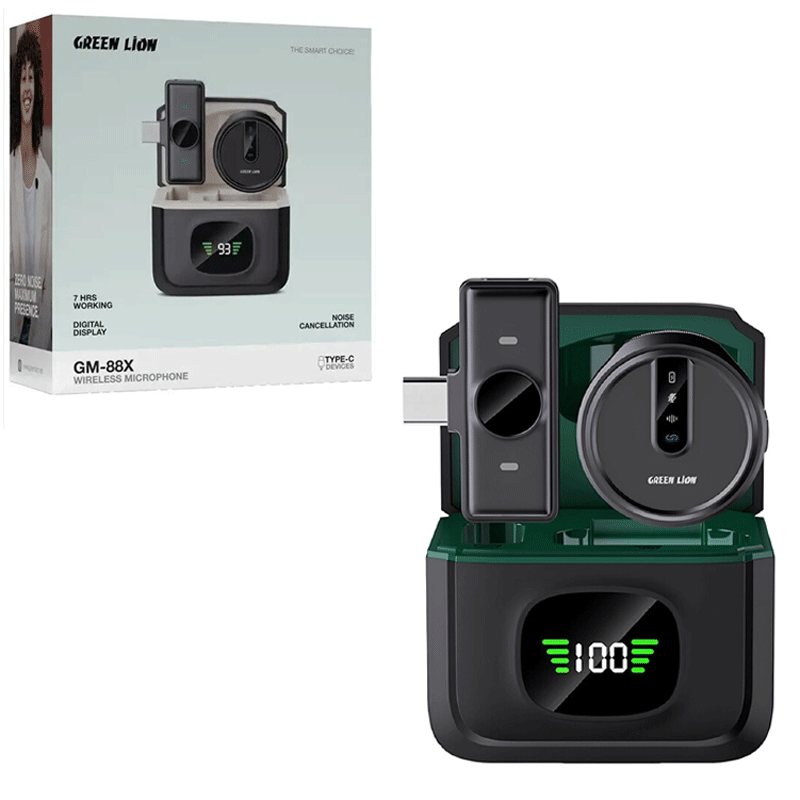 میکروفون یقه ای بی سیم Green Lion GM-88X Type-C
