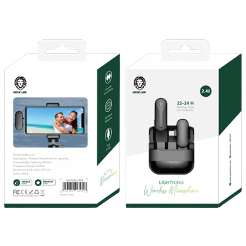 میکروفون یقه ای بی سیم Green Lion GNWIRLGTBK Lightning - Image 3