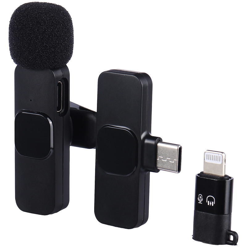 میکروفون یقه ای بی سیم K8 Grade B + تبدیل Type-C to Lightning