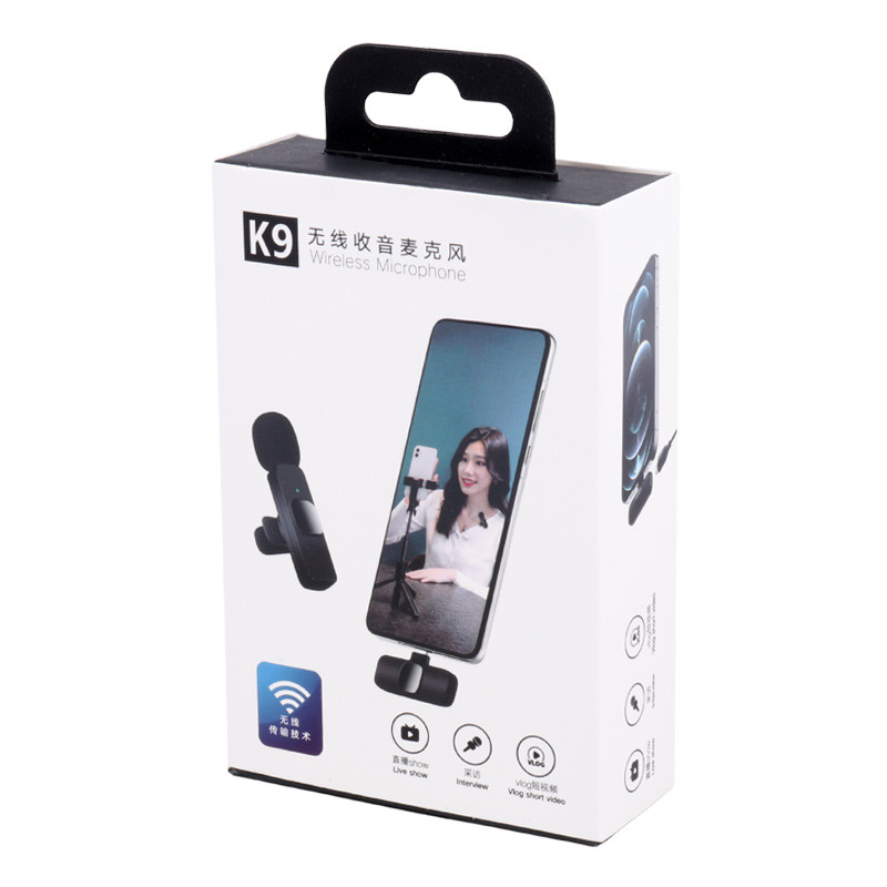 میکروفون یقه ای بی سیم K9 + تبدیل Type-C to Lightning - Image 3