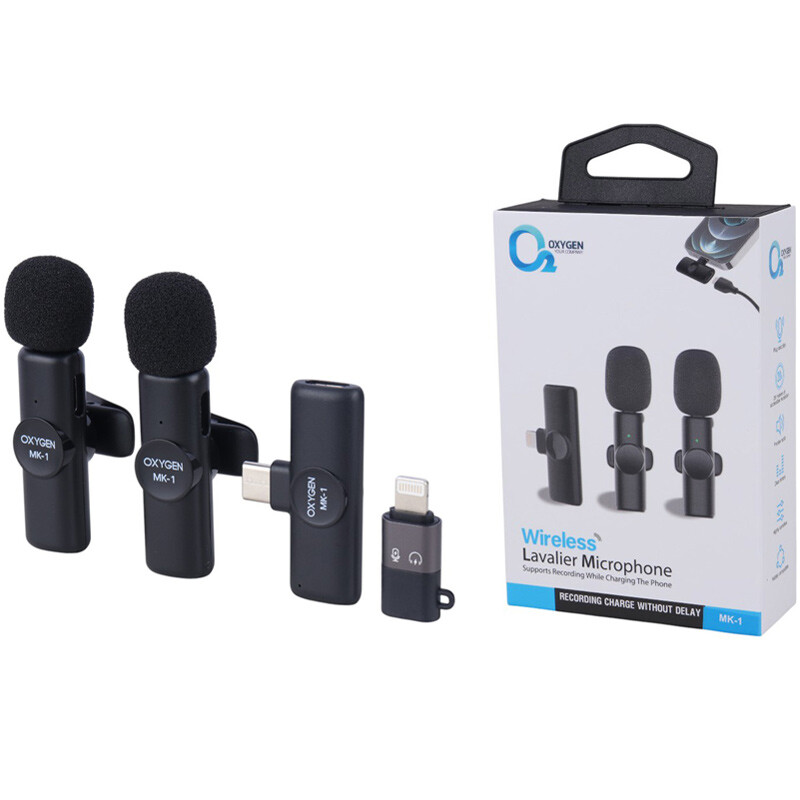 میکروفون یقه ای بی سیم Oxygen MK-1 + تبدیل Type-C To Lightning