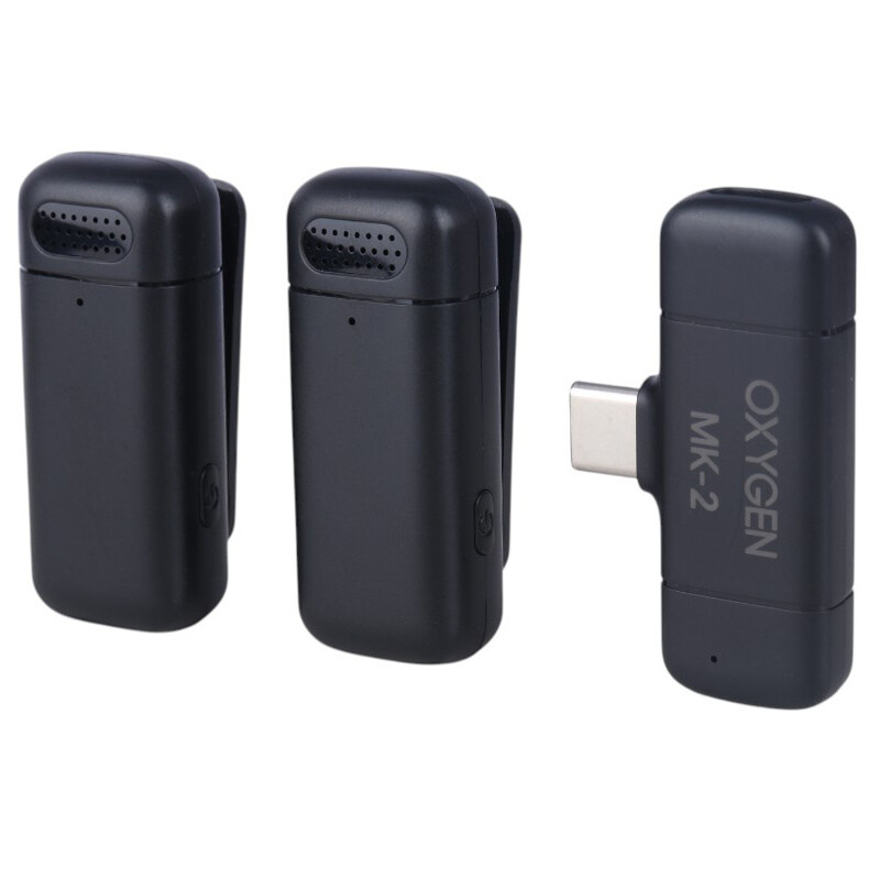 میکروفون یقه ای بی سیم Oxygen MK-2 + تبدیل Type-C To Lightning - Image 3
