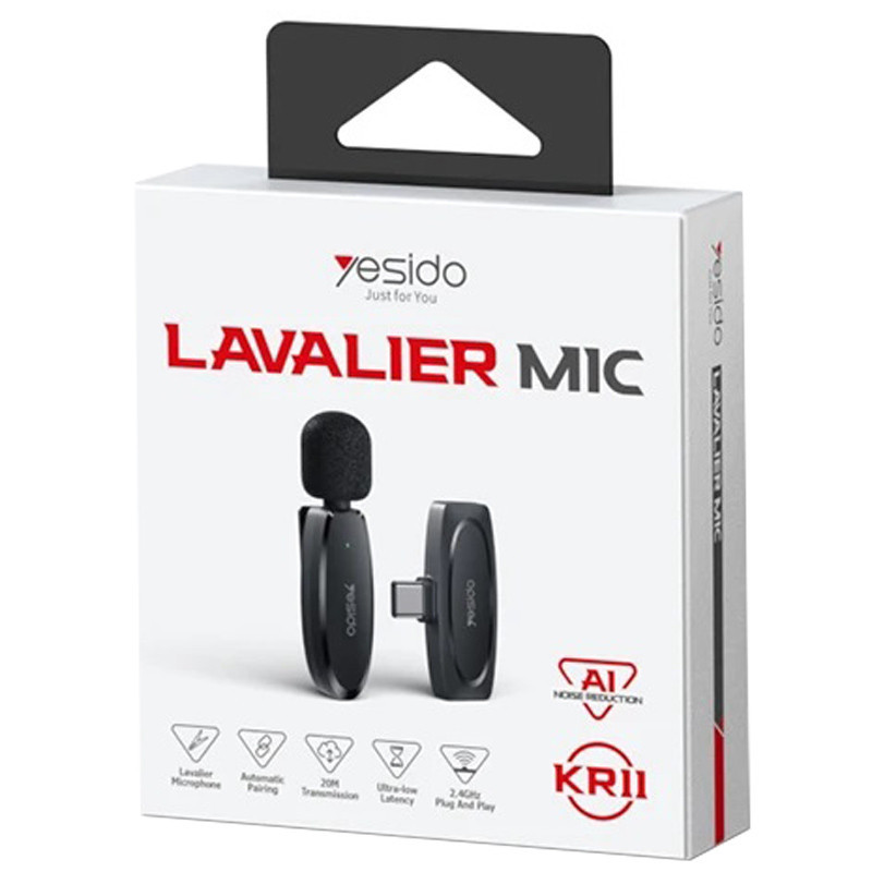 میکروفون یقه ای بی سیم Yesido KR11 Type-C - Image 3