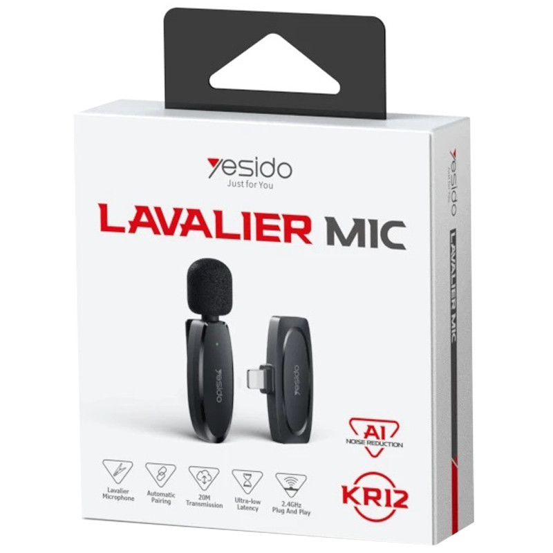میکروفون یقه ای بی سیم Yesido KR12 Lightning - Image 3