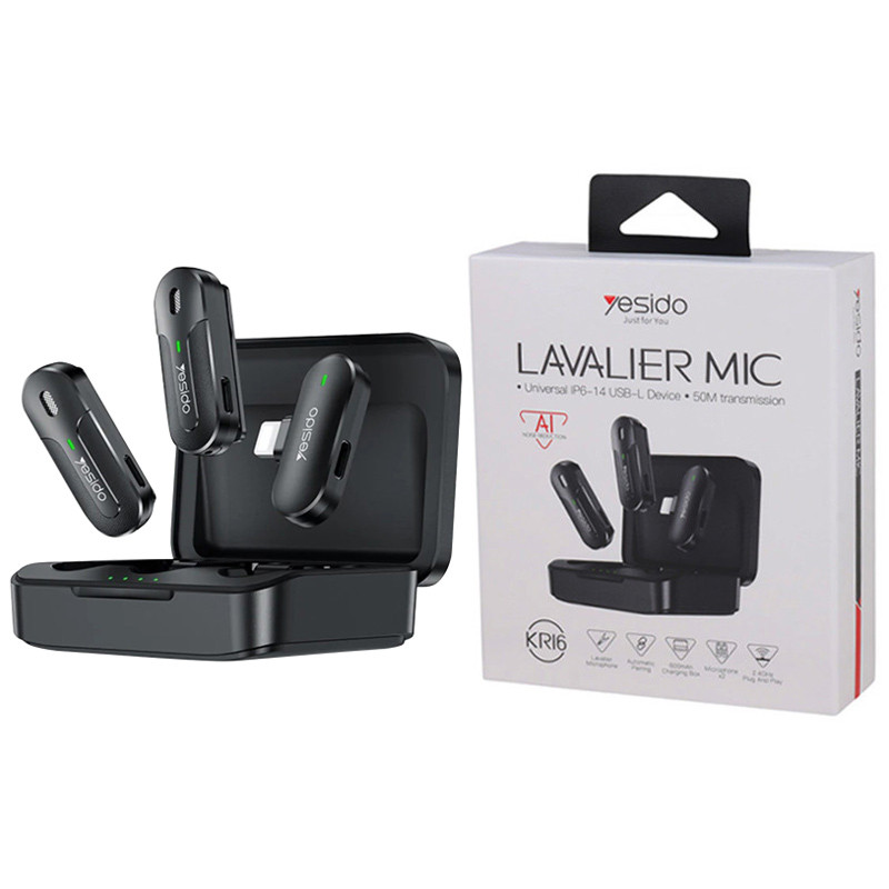 میکروفون یقه ای بی سیم Yesido KR16 Lightning