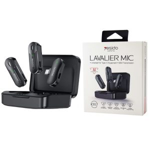 میکروفون یقه ای بی سیم Yesido KR17 Type-C_69316d578faaf.jpeg میکروفون یقه ای بی سیم Yesido KR17 Type-C