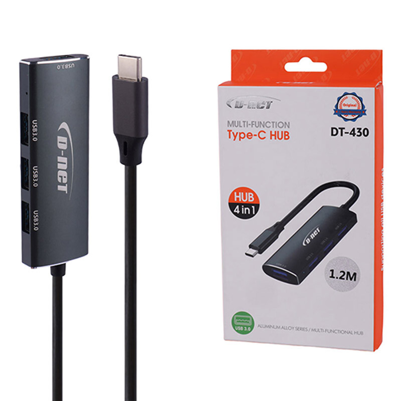 هاب 4 پورت Type-C دی نت DT-430 1.2m_692ec6c99c03f.jpeg