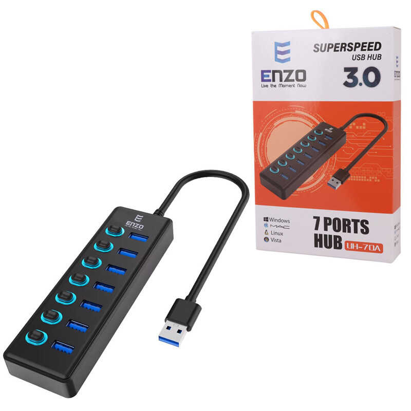 هاب 7 پورت USB 3.0 انزو UH-70A_694379f69ddfe.jpeg