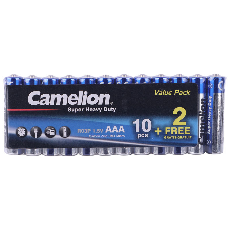 پک 2+10 باتری نیم قلمی Camelion Super Heavy Duty R03P 1.5V AAA شرینک_6935b361320bd.jpeg