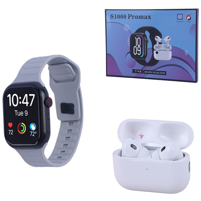 پکیج ساعت هوشمند و هندزفری بلوتوثی S1000 Promax_6943d68f1811f.jpeg
