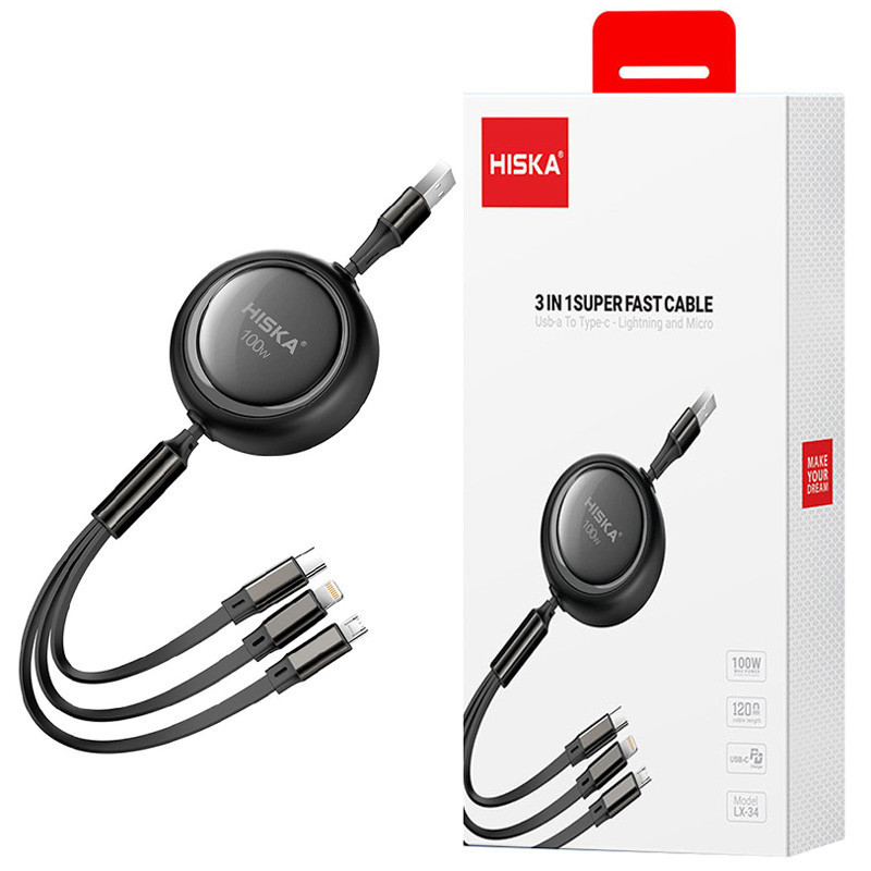 کابل 3 سر فست شارژ 100 وات هیسکا LX-34 طول 1.2 متر_6942b8c576624.jpeg