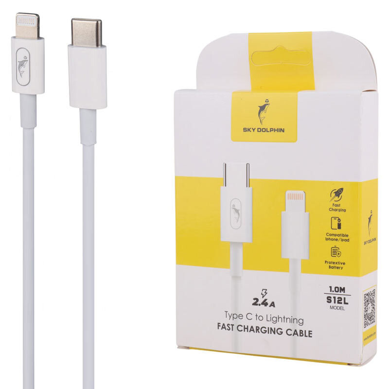 کابل تایپ سی به لایتنینگ فست شارژ 2.4 آمپر اسکای دلفین S12L طول 1 متر_694379c782140.jpeg
