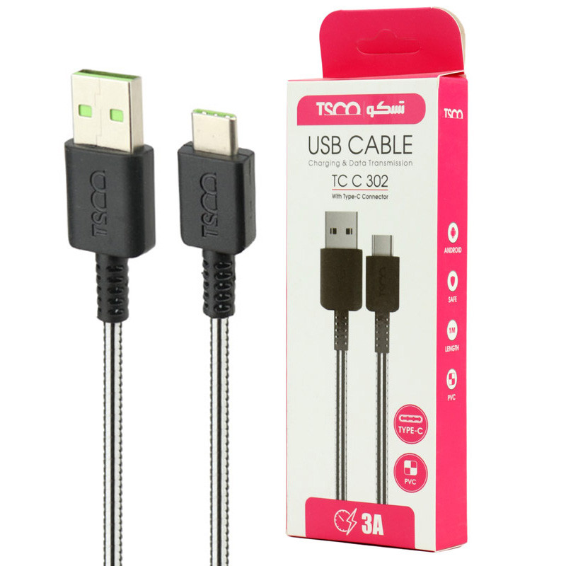کابل تایپ سی فست شارژ 3 آمپر تسکو TC C302 طول 1 متر_6942c2e48c06e.jpeg