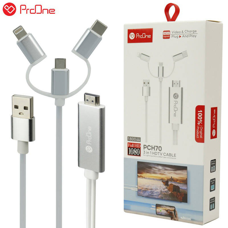 کابل تبدیل ProOne PCH70 Lightning/ Micro USB/ Type-C to HDMI 1.8m_692f1baf2c273.jpeg