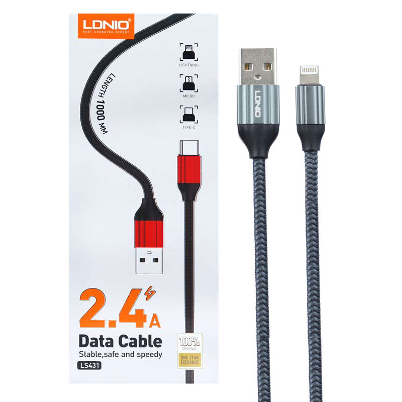 کابل لایتنینگ 2.4 آمپر الدینیو LS431 طول 1 متر_69429d0121373.jpeg