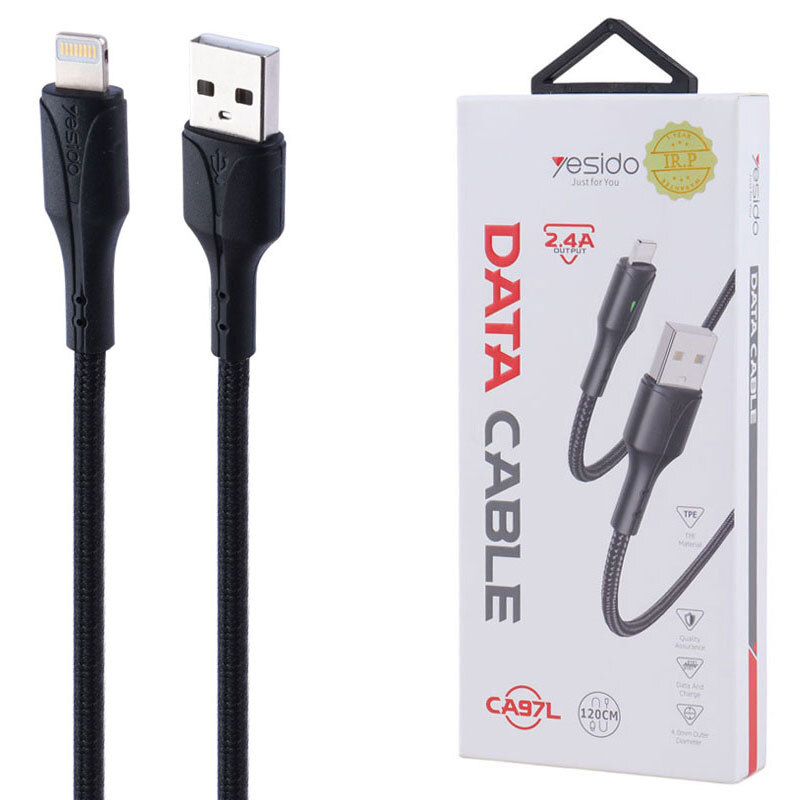 کابل لایتنینگ فست شارژ 2.4 آمپر یسیدو CA97L طول 1.2 متر_69428da6df53e.jpeg