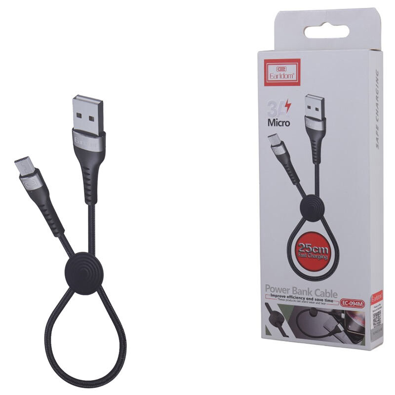 کابل کوتاه میکرو یو اس بی فست شارژ 3 آمپر ارلدام EC-094M طول 25 سانتی متر_6942c40f44e47.jpeg